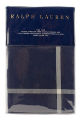 Ralph Lauren Home Modern Equestrian Windowpane One King Sham 20x36 Inch Navy / Cream